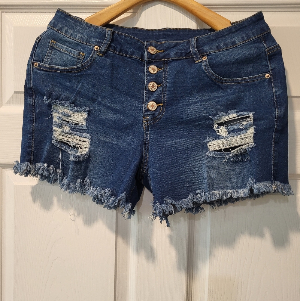 Denim Distressed Women Shorts